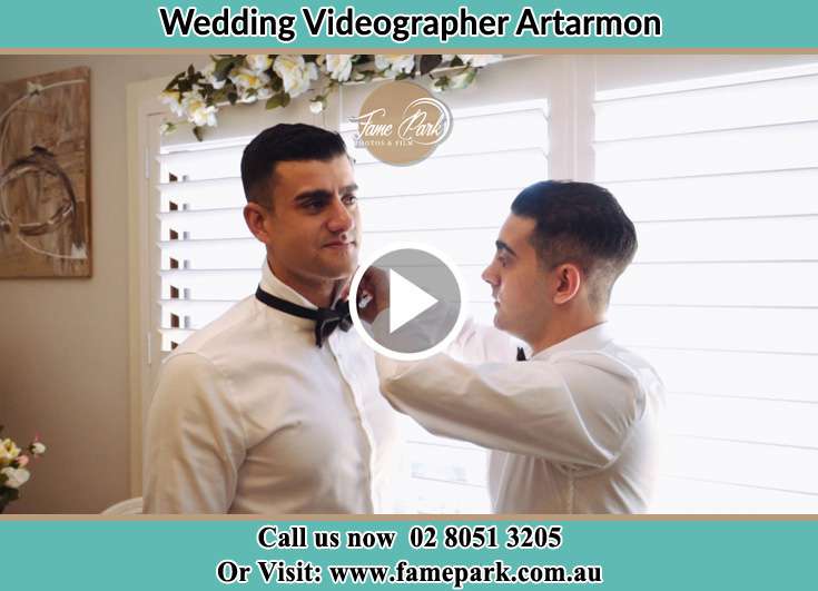 Groom preparing with his best man Artarmon NSW 2064