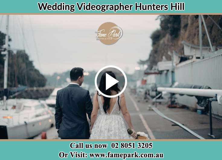 Bride and Groom walking side by side Hunters Hill NSW 2110