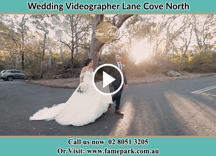 The Groom and the Bride walking in the car park Lane Cove North NSW 2066