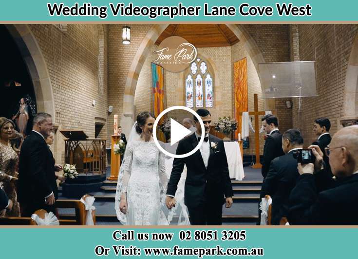 The new couple leaving the altar Lane Cove West NSW 2066