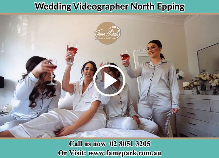 Bride and her secondary sponsors drinking wine North Epping NSW 2121