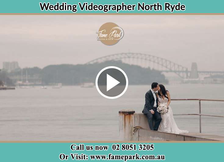 The newly weds kissing near the shore North Ryde NSW 2113