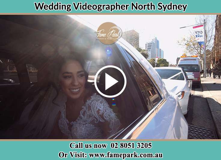 Bride inside the bridal car North Sydney NSW 2060