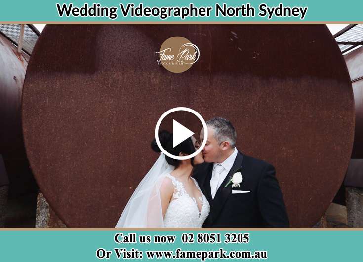 Bride and Groom kissed near the liquid tank North Sydney NSW 2060