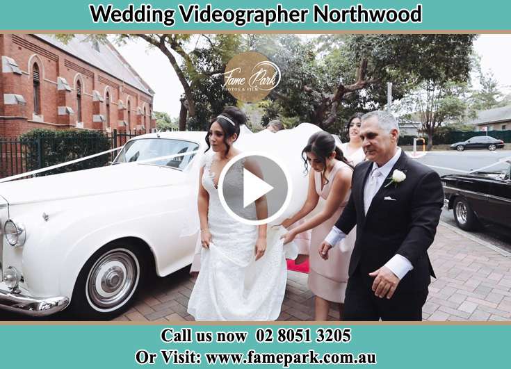 The Bride arriving at the church Northwood NSW 2066