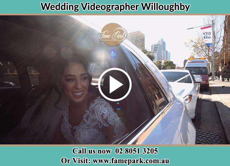 The bride inside the bridal car Willoughby NSW 2068